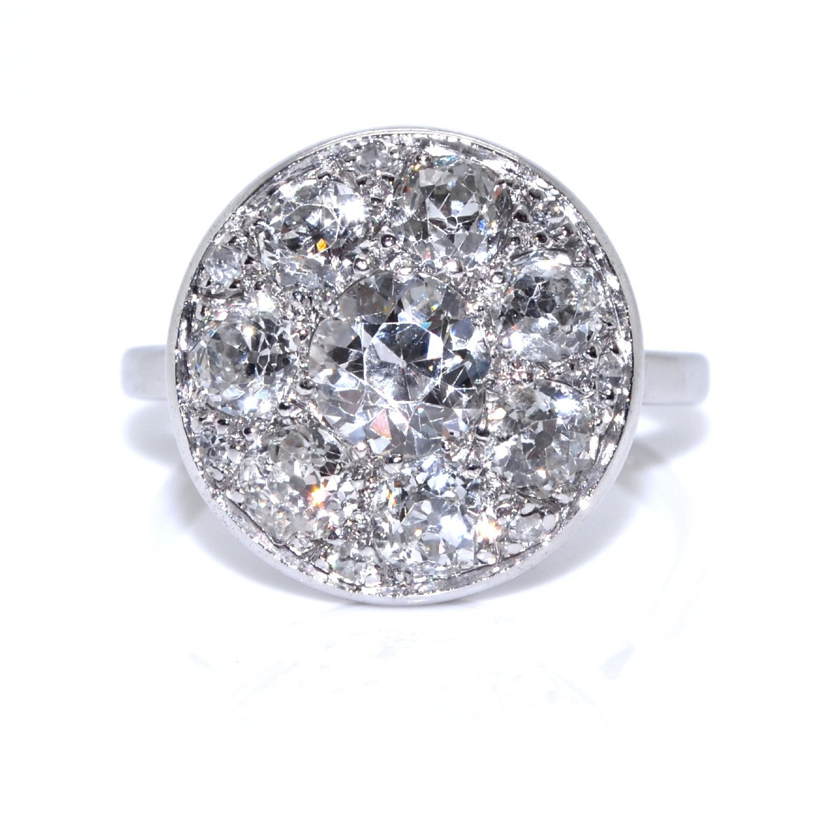 Diamond Art Deco Cluster Ring