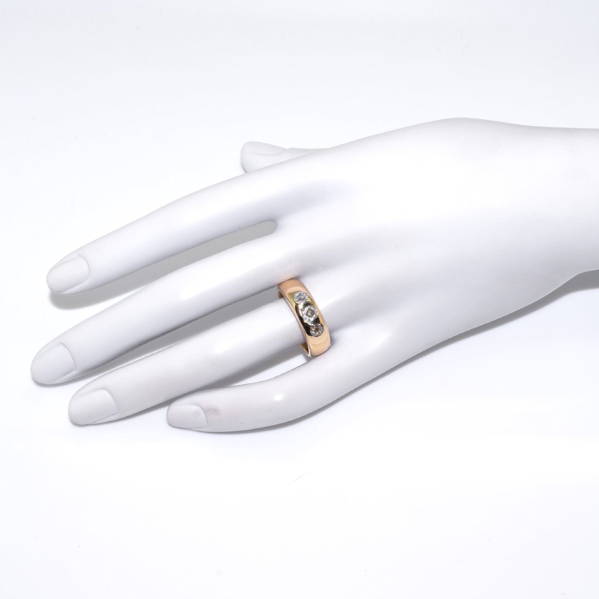 Bague Jonc Trilogie Diamants-photo-1