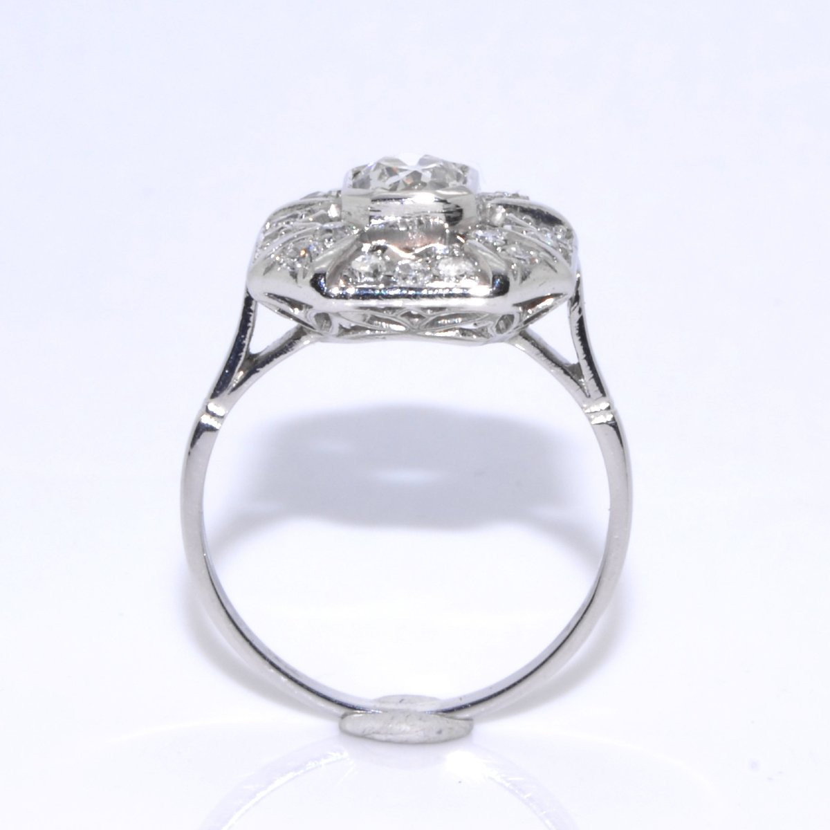 Bague Art Déco Entourage Diamants-photo-2