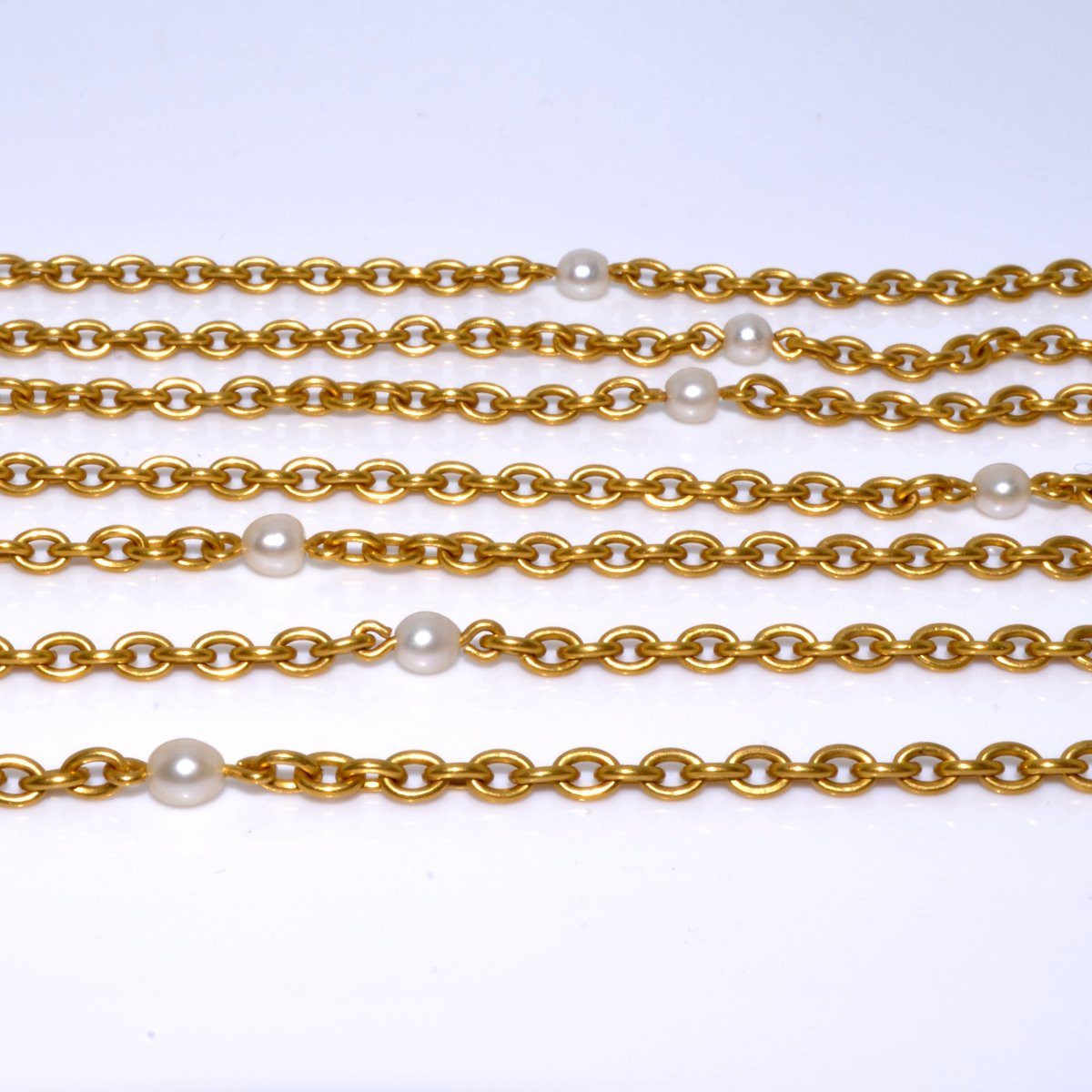 Sautoir Ancien En Or Jaune Et Perles-photo-3