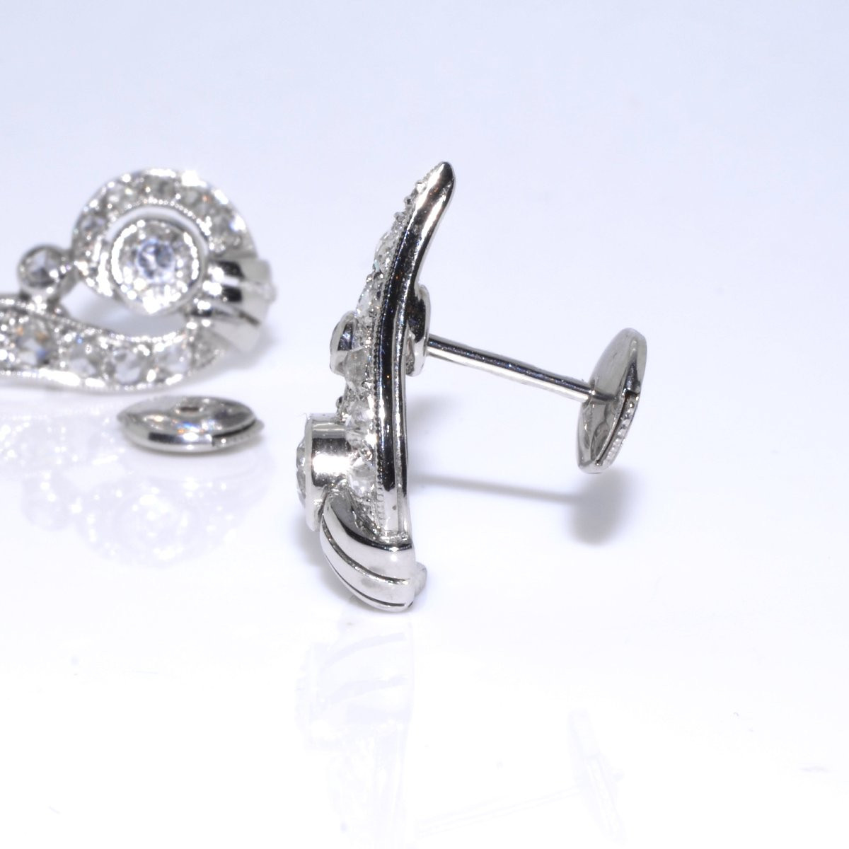 Boucles d'oreilles art deco diamants-photo-2