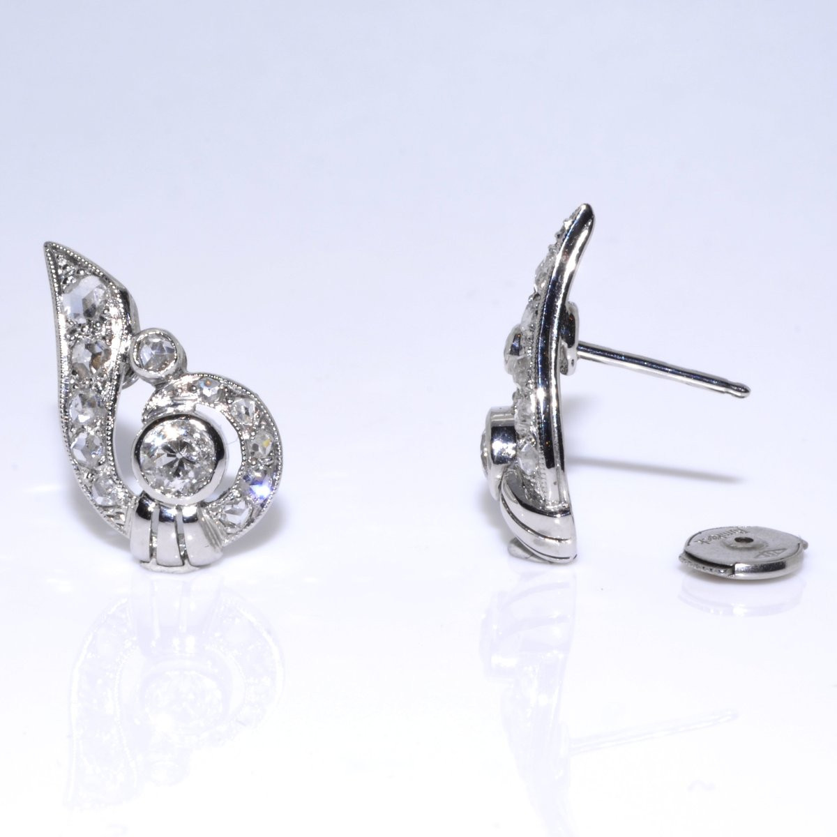 Boucles d'oreilles art deco diamants-photo-2