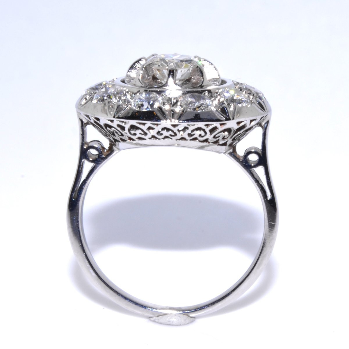 Bague Art Déco entourage diamants-photo-2