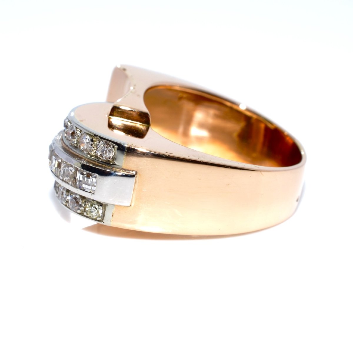Bague Tank asymétrique diamants-photo-3