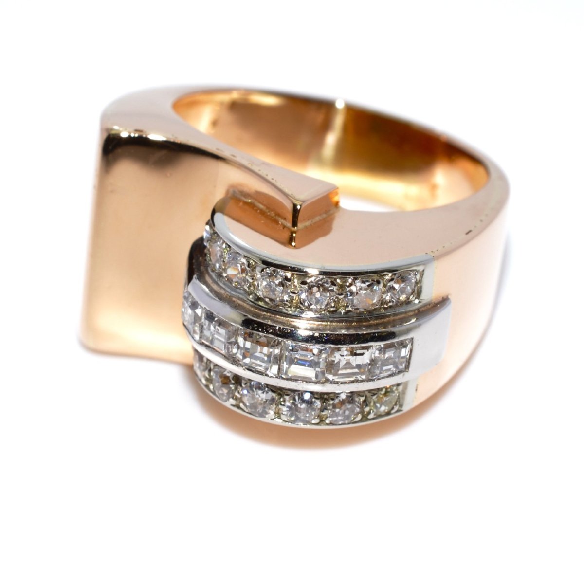 Bague Tank asymétrique diamants-photo-4