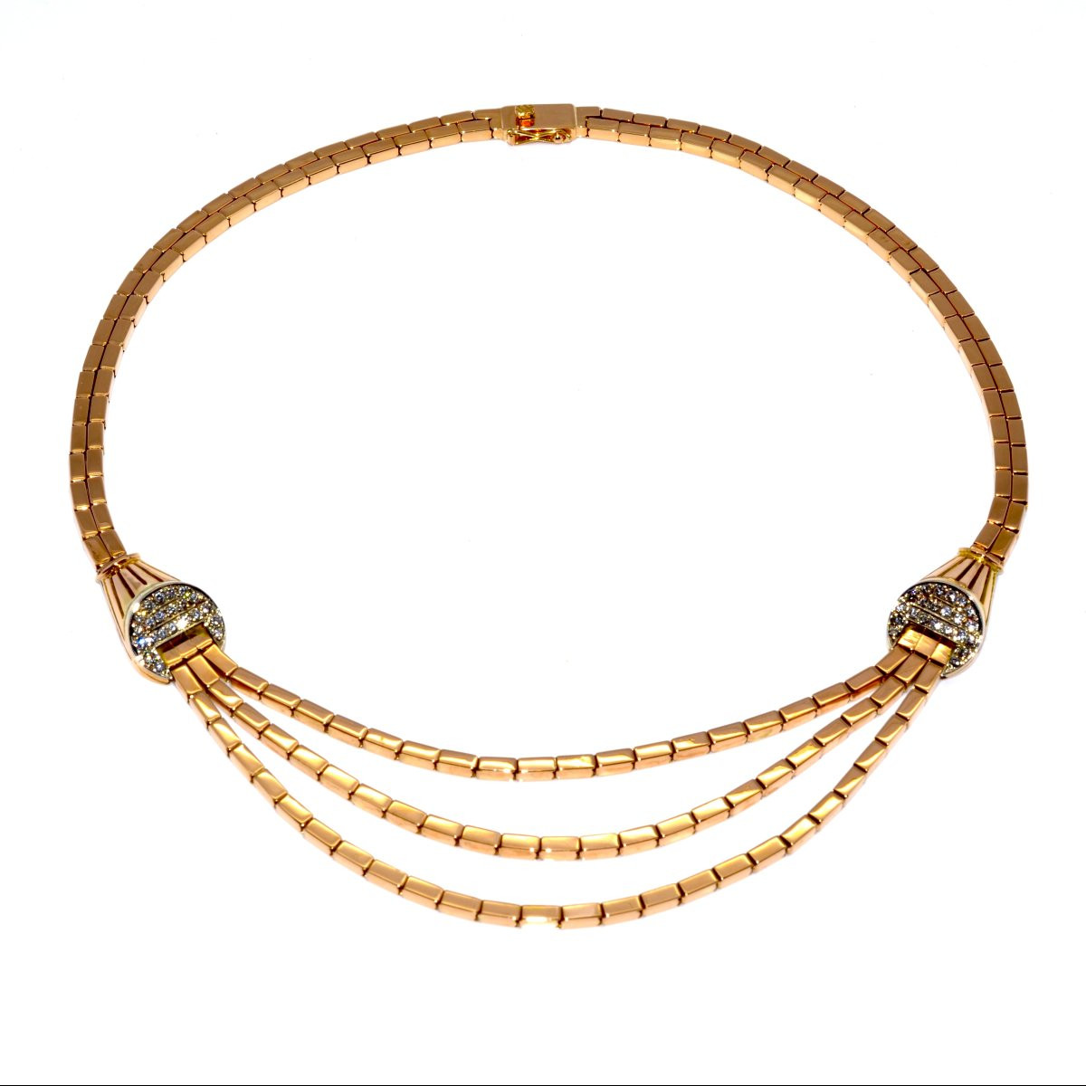 Collier draperie en or et diamants-photo-3
