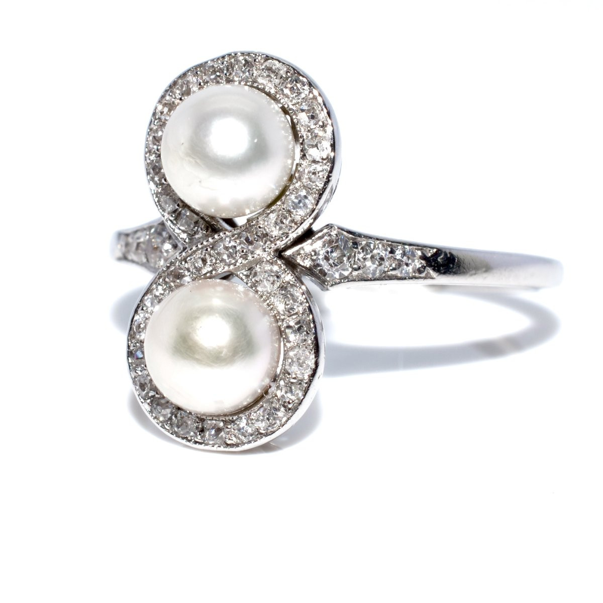 Diamond And Pearl Toi Et Moi Ring-photo-4