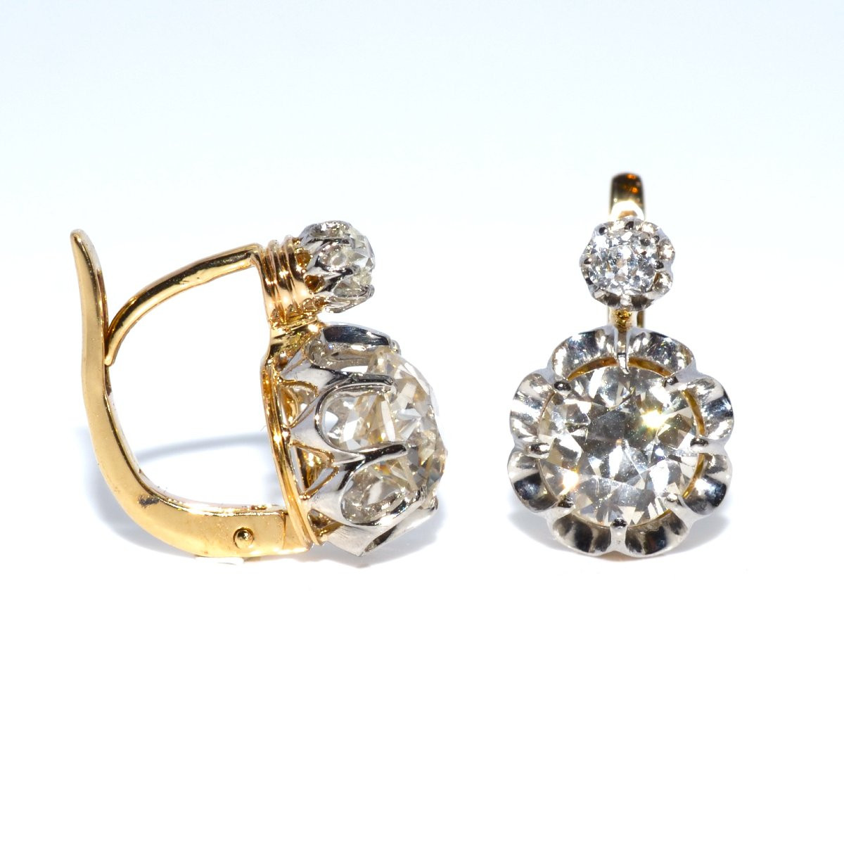 Boucles d'oreilles dormeuses diamants - environ 2,20 carats total-photo-4