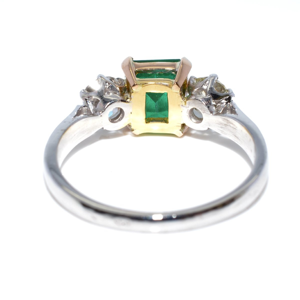 Bague trilogie émeraude et diamants-photo-2