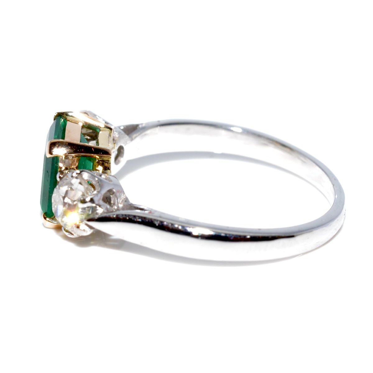 Bague trilogie émeraude et diamants-photo-3