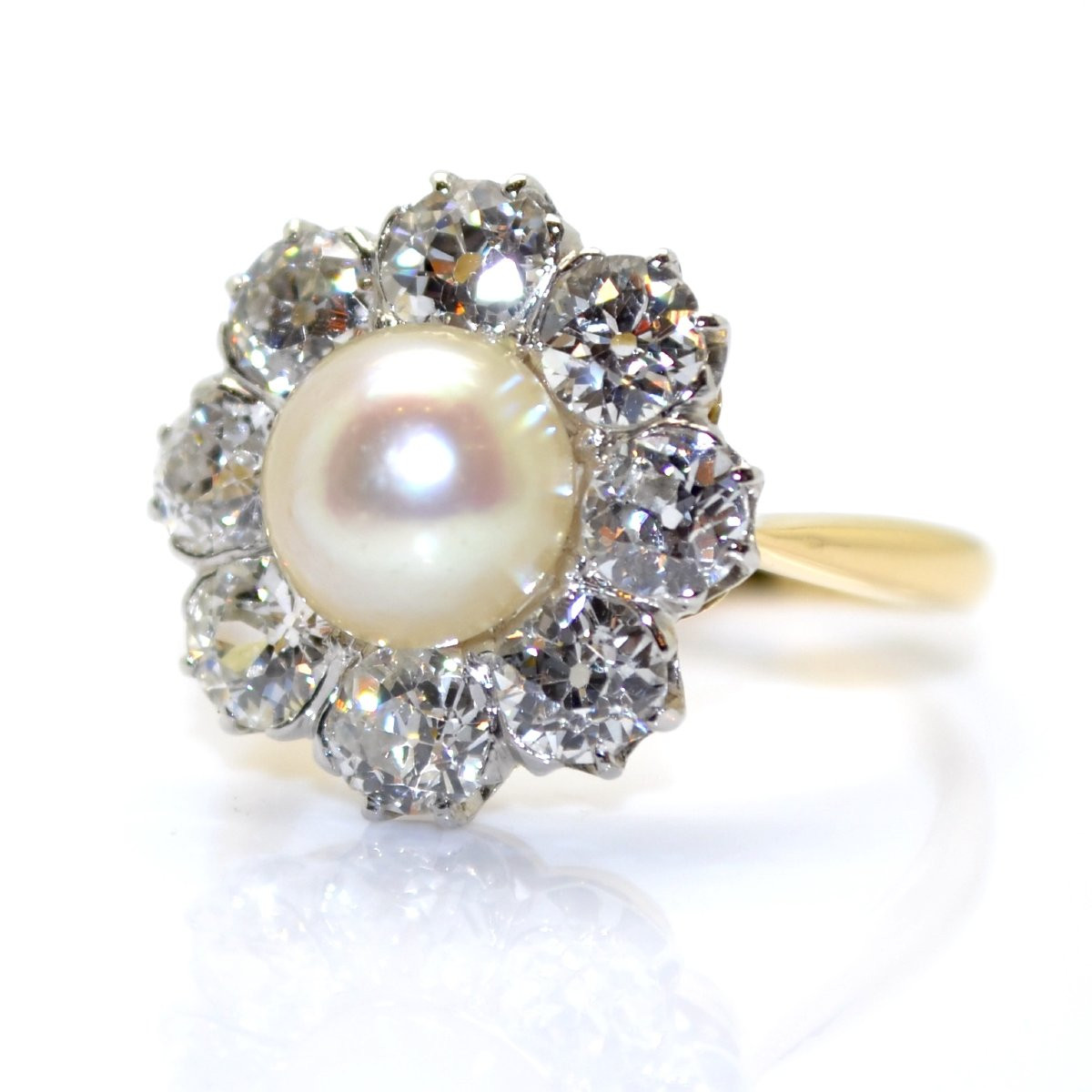 Pompadour Diamond And Natural Pearl Ring-photo-4