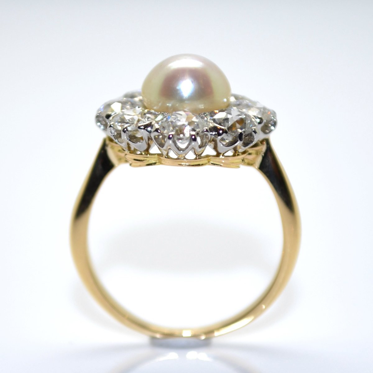 Pompadour Diamond And Natural Pearl Ring-photo-3