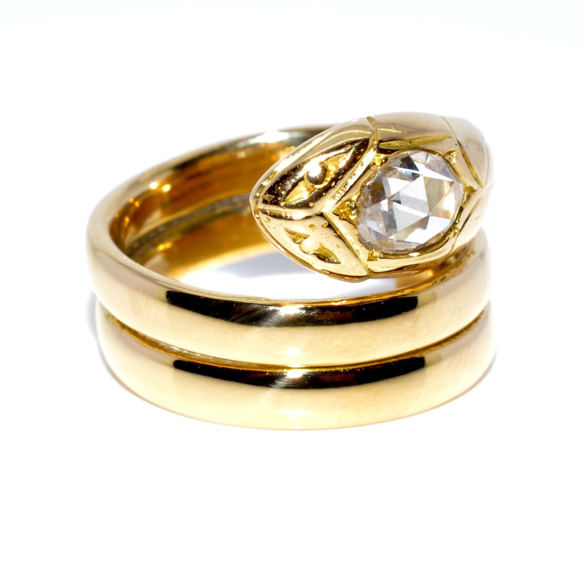 Bague serpent or et diamant-photo-4