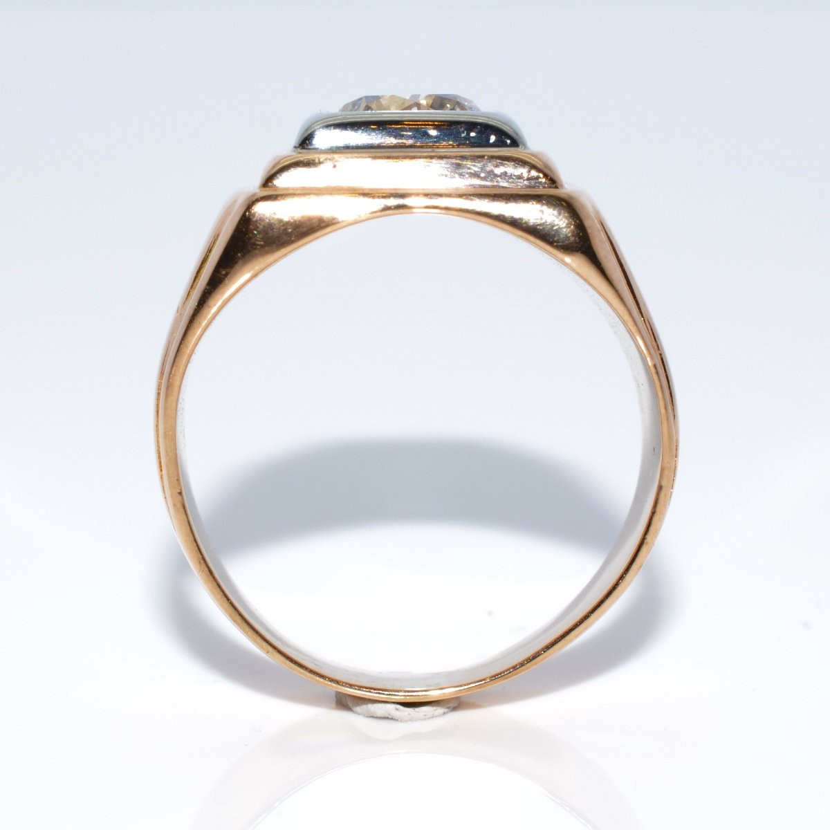 Bague chevalière Tank diamant-photo-2