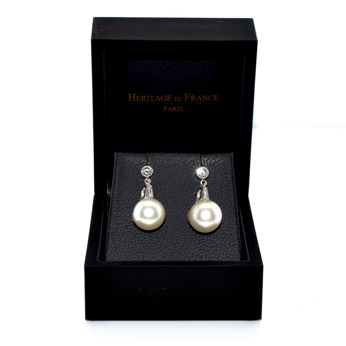 Boucles d'oreilles diamants et perles