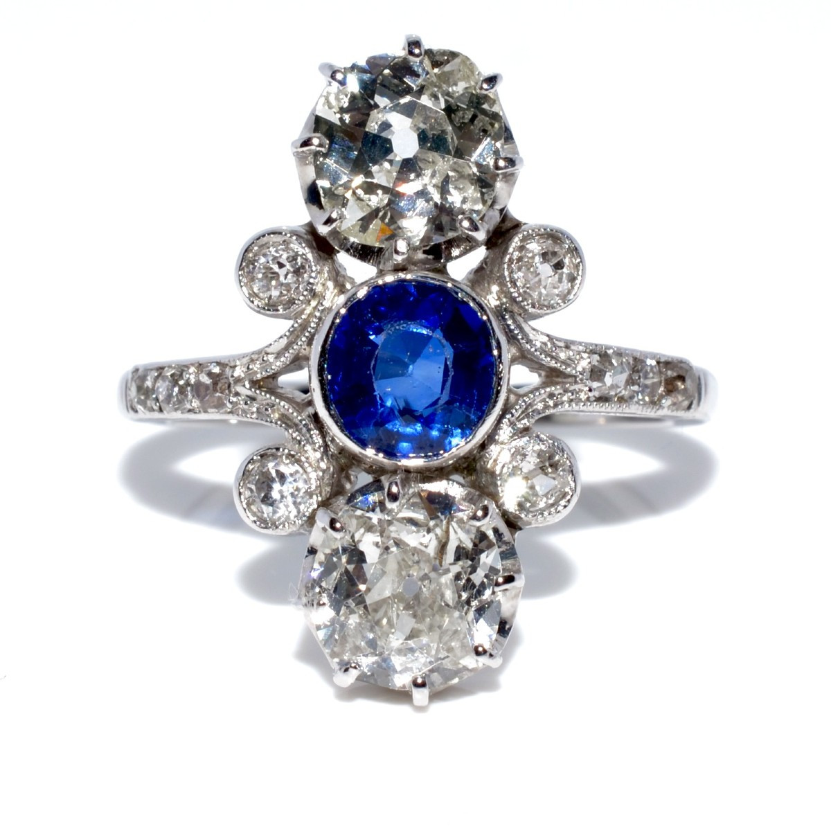 Diamond And Sapphire Trilogy Ring