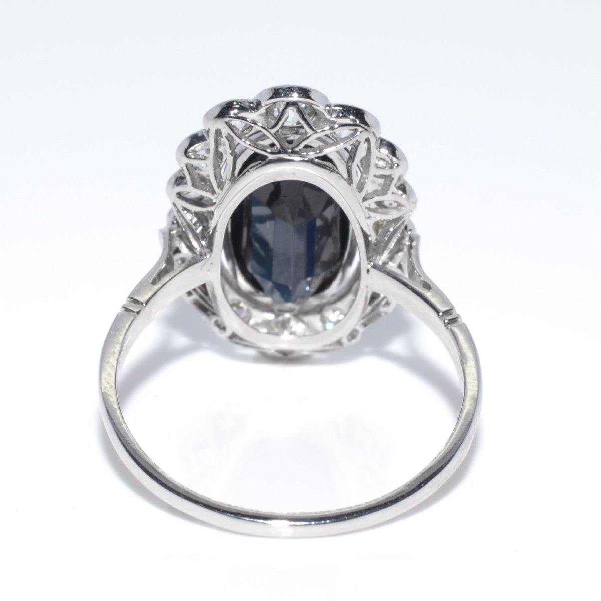 Art Deco Diamonds And Sapphire Cluster Ring-photo-3