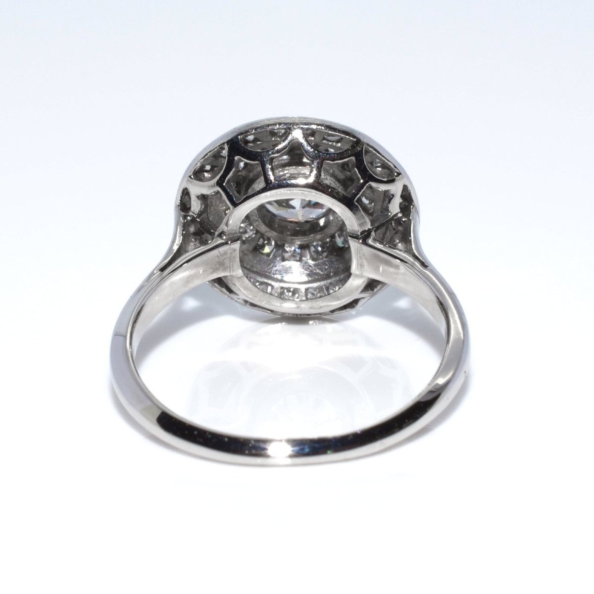 Bague Art Déco double entourage diamants-photo-2