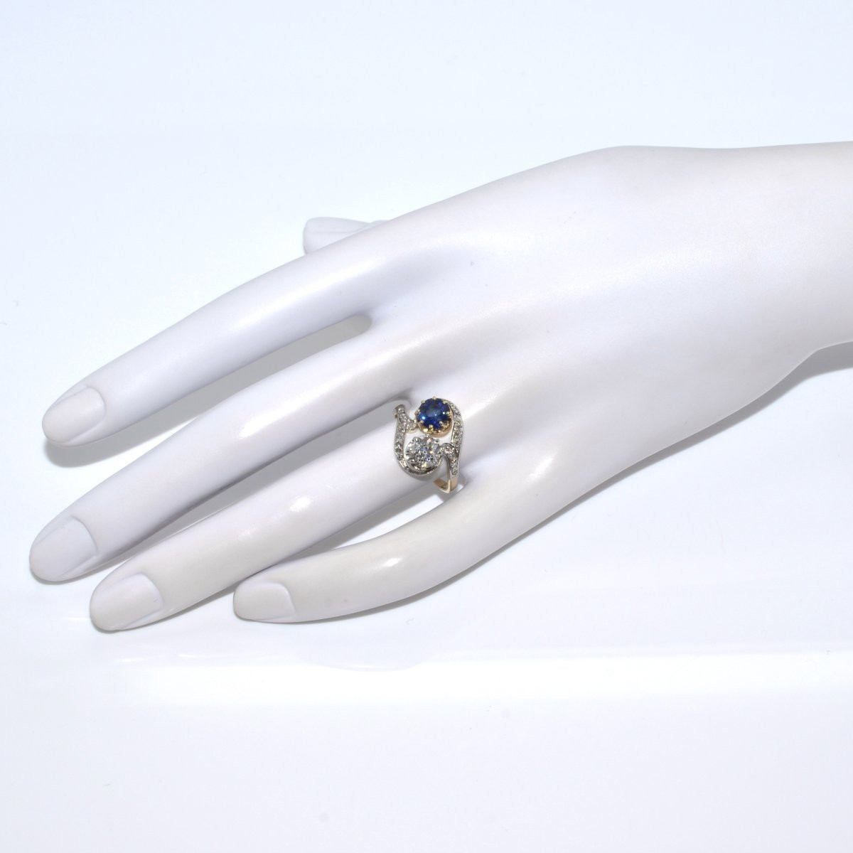 Diamond And Sapphire Toi Et Moi Ring-photo-1