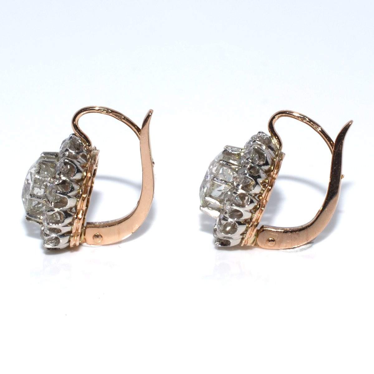 Boucles d'oreilles dormeuses marguerites diamants-photo-2
