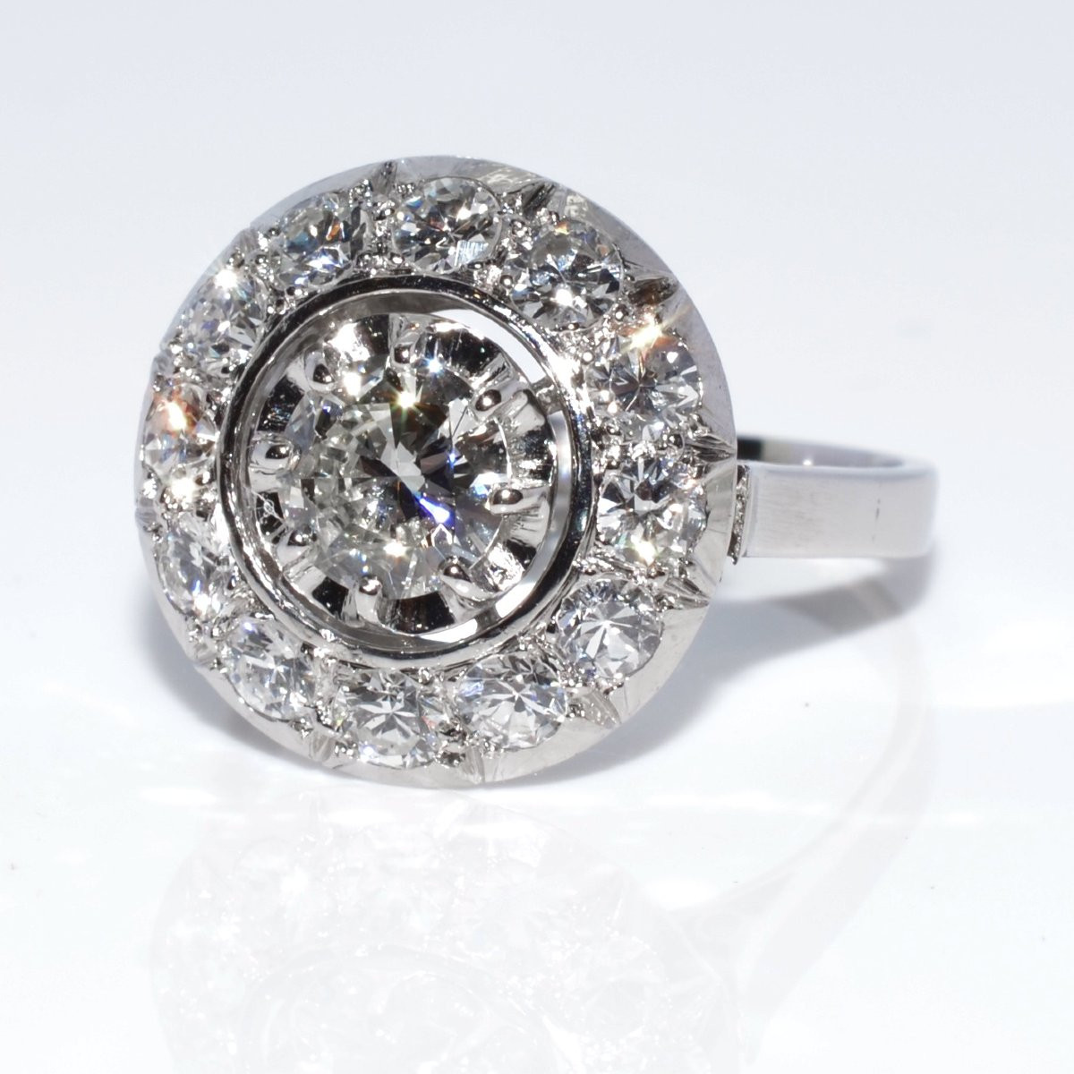 Diamond Art Deco Cluster Ring-photo-3