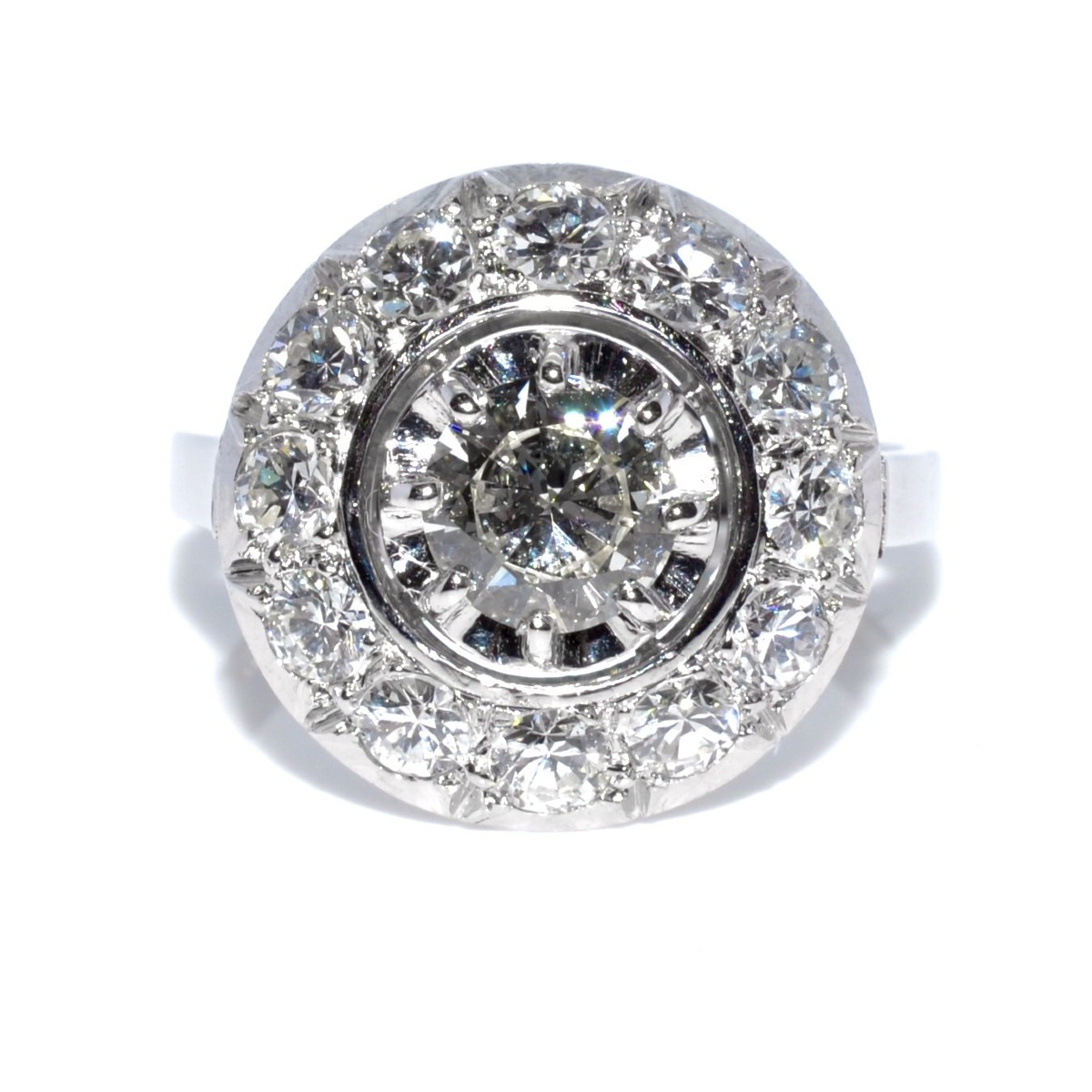 Diamond Art Deco Cluster Ring