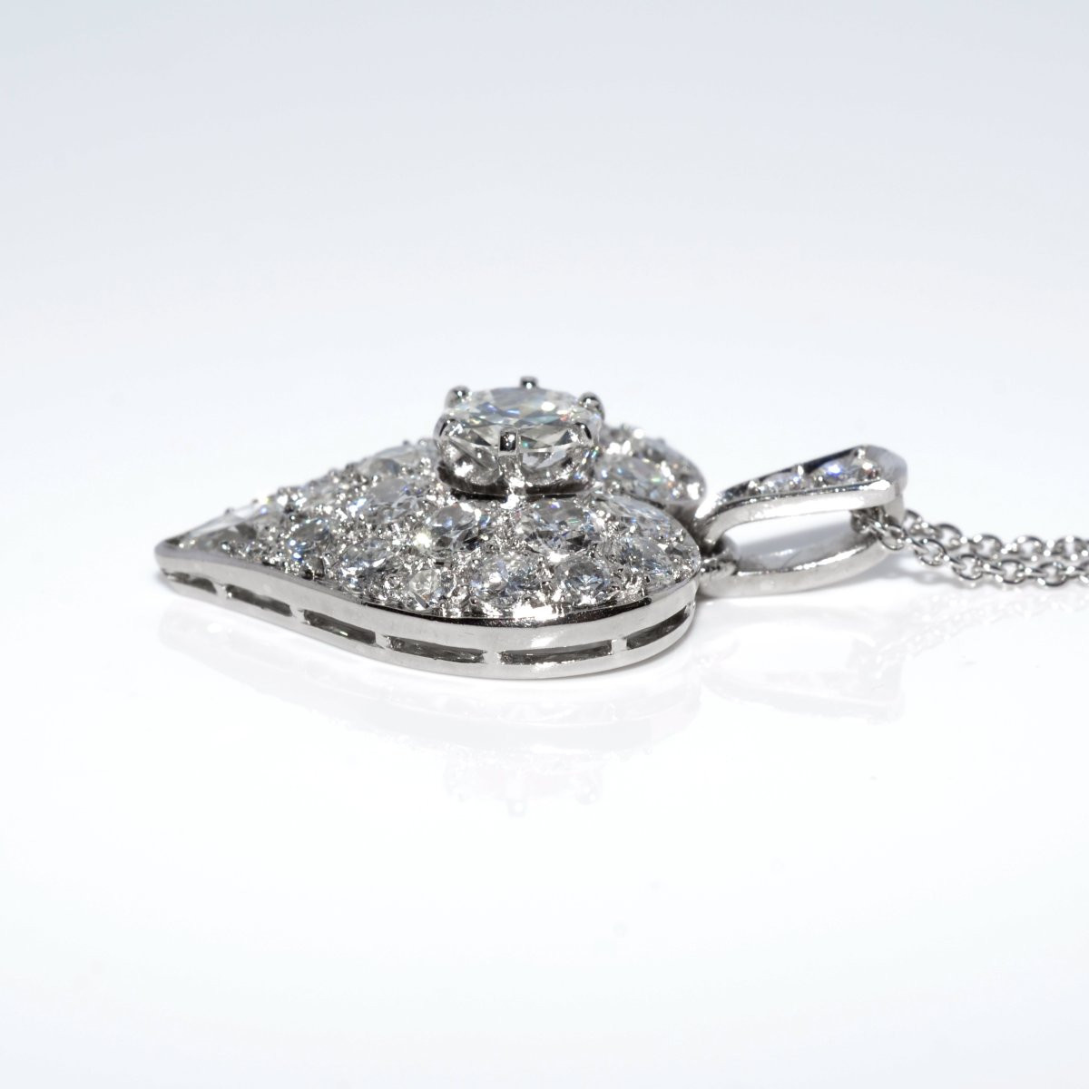 Art Deco Heart Diamond Pendant-photo-2