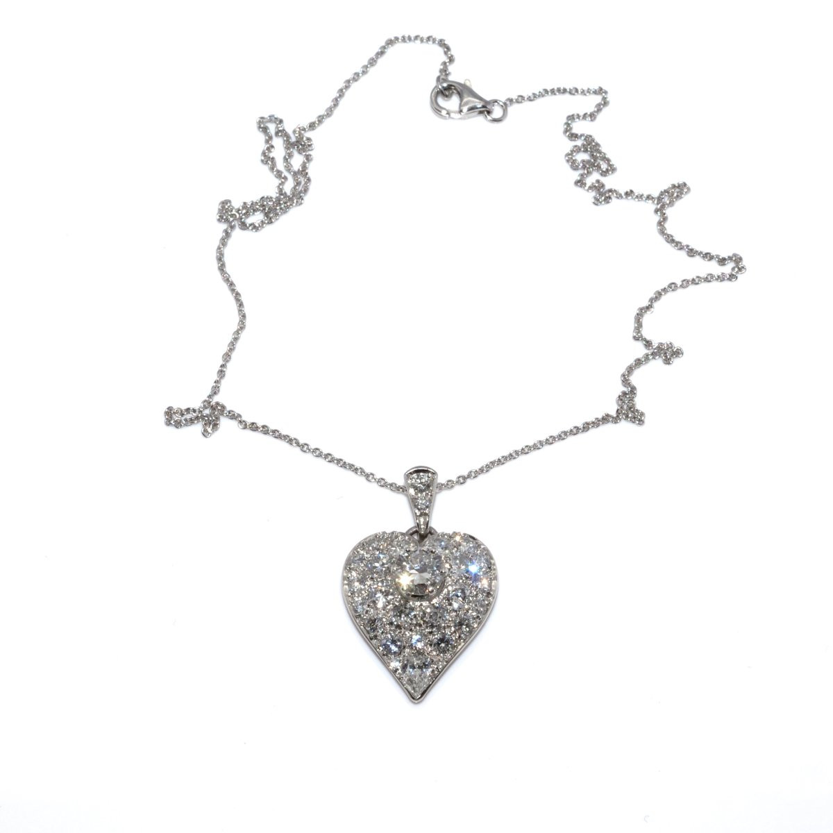 Art Deco Heart Diamond Pendant-photo-4