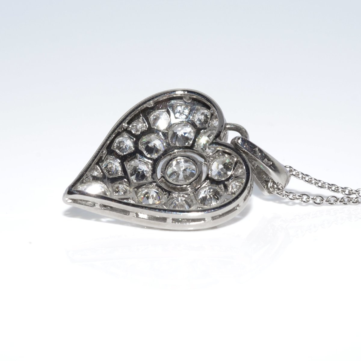 Art Deco Heart Diamond Pendant-photo-2