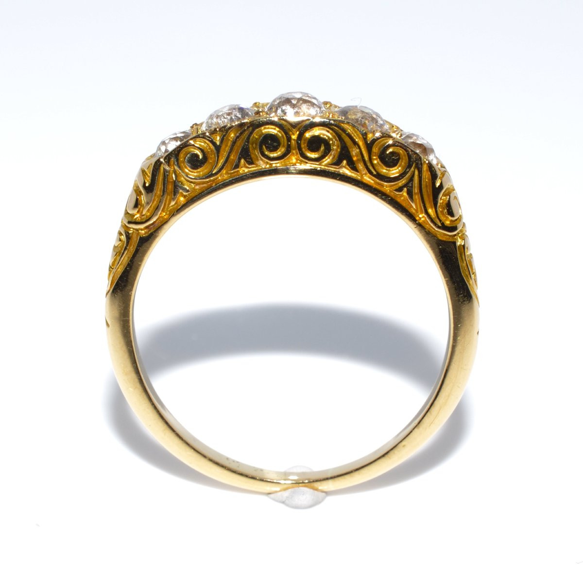 Old Cut Diamond Half Band Ring-photo-2