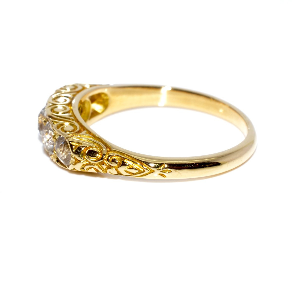 Old Cut Diamond Half Band Ring-photo-3