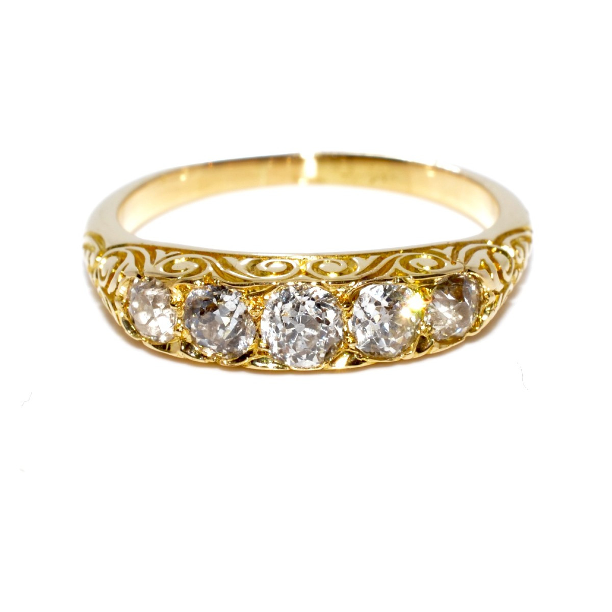 Old Cut Diamond Half Band Ring