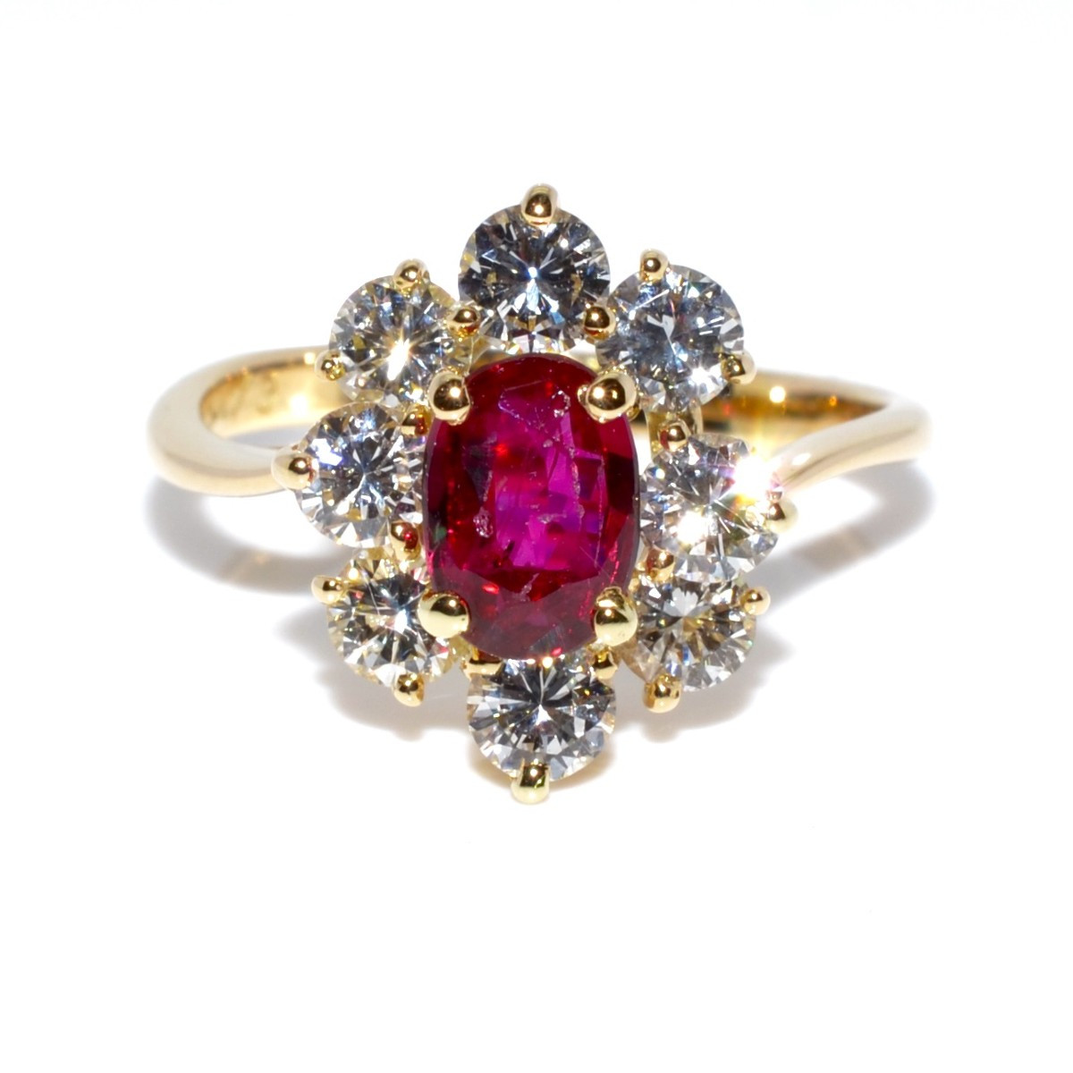 Bague vintage rubis et diamants