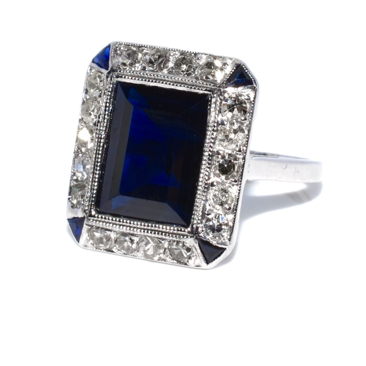 Art Deco Sapphire And Diamond Ring-photo-4