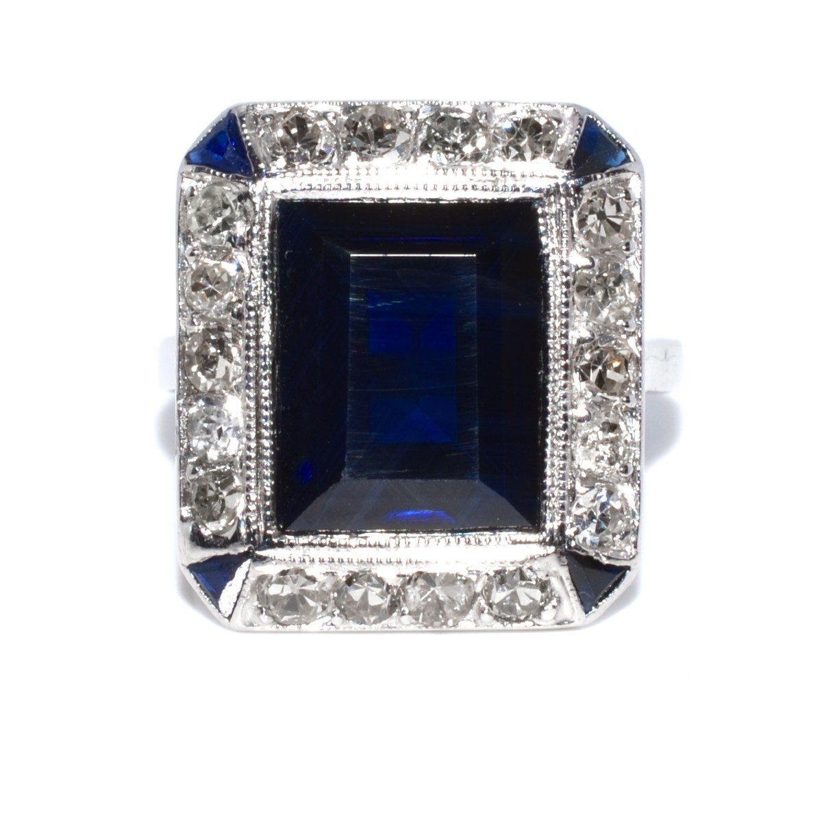 Art Deco Sapphire And Diamond Ring