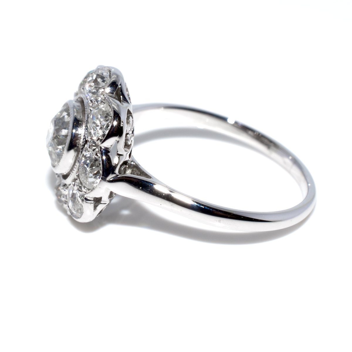 Bague Art Déco entourage diamants-photo-2