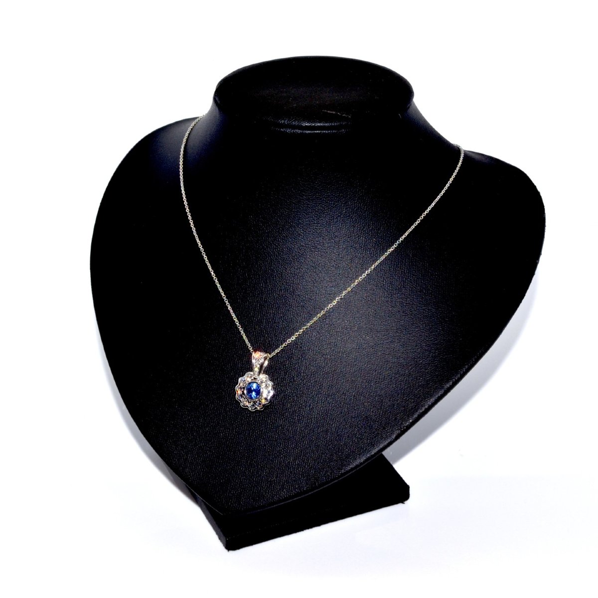 Sapphire And Diamond Daisy Pendant