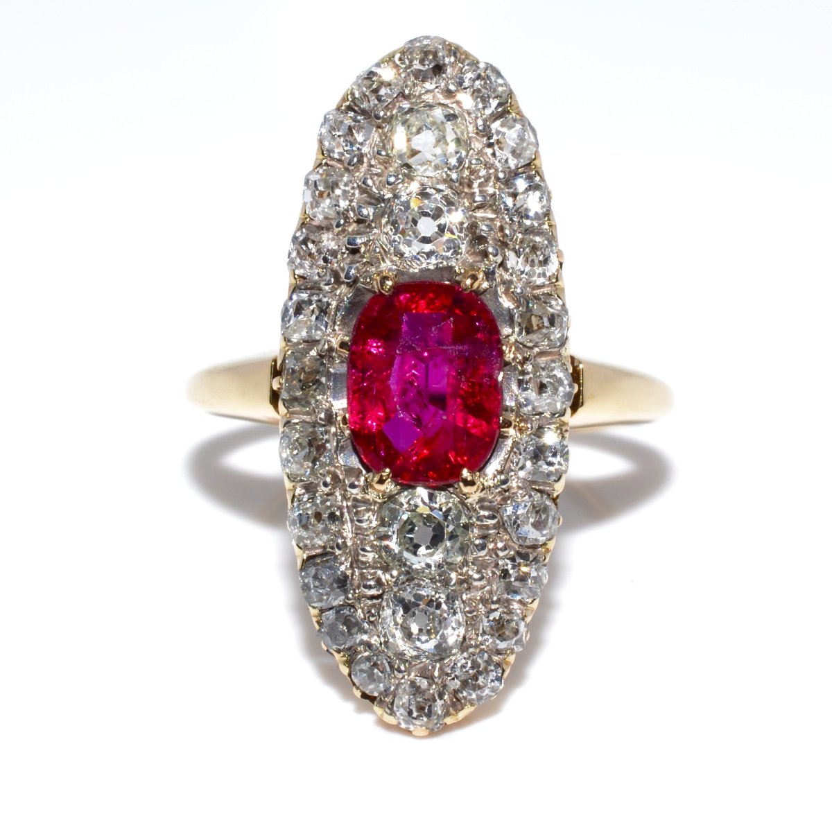 Antique Marquise Ruby And Diamond Ring
