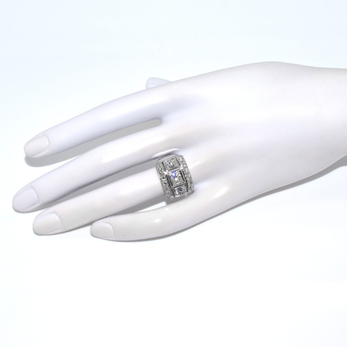Art Deco Diamond Plate Ring-photo-4