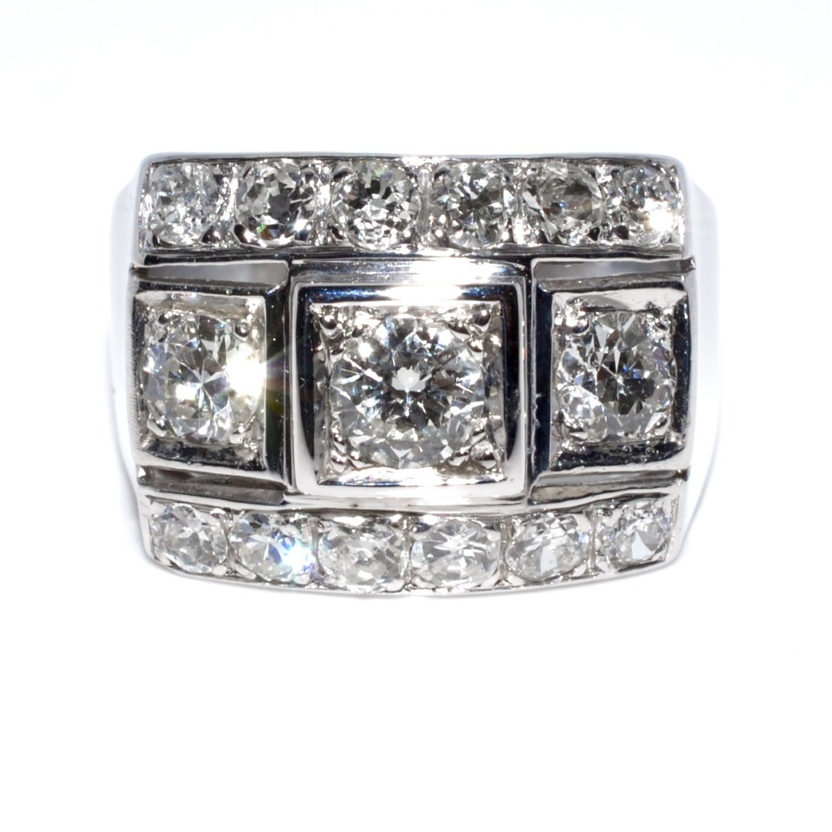Art Deco Diamond Plate Ring
