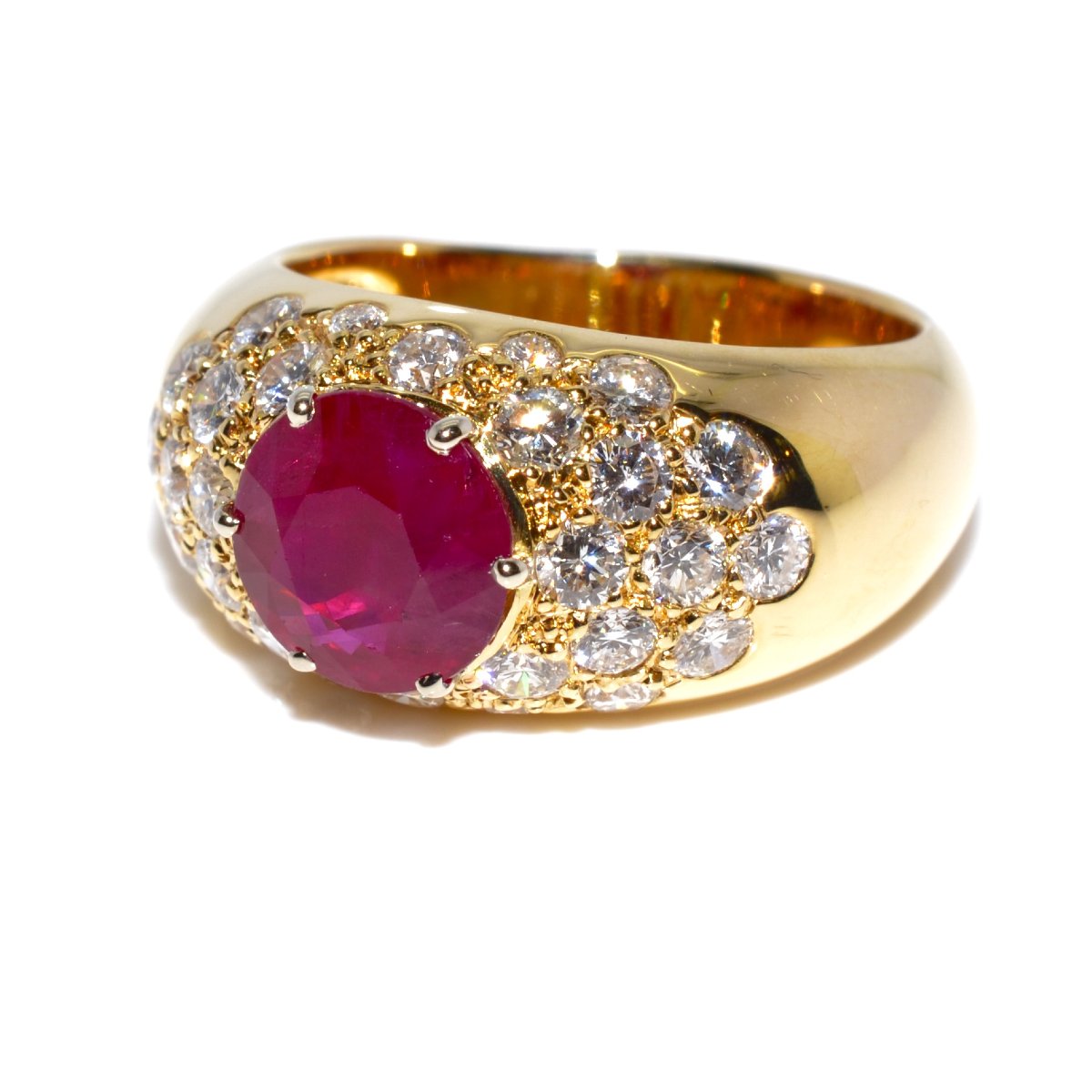 Bague jonc rubis et diamants-photo-2