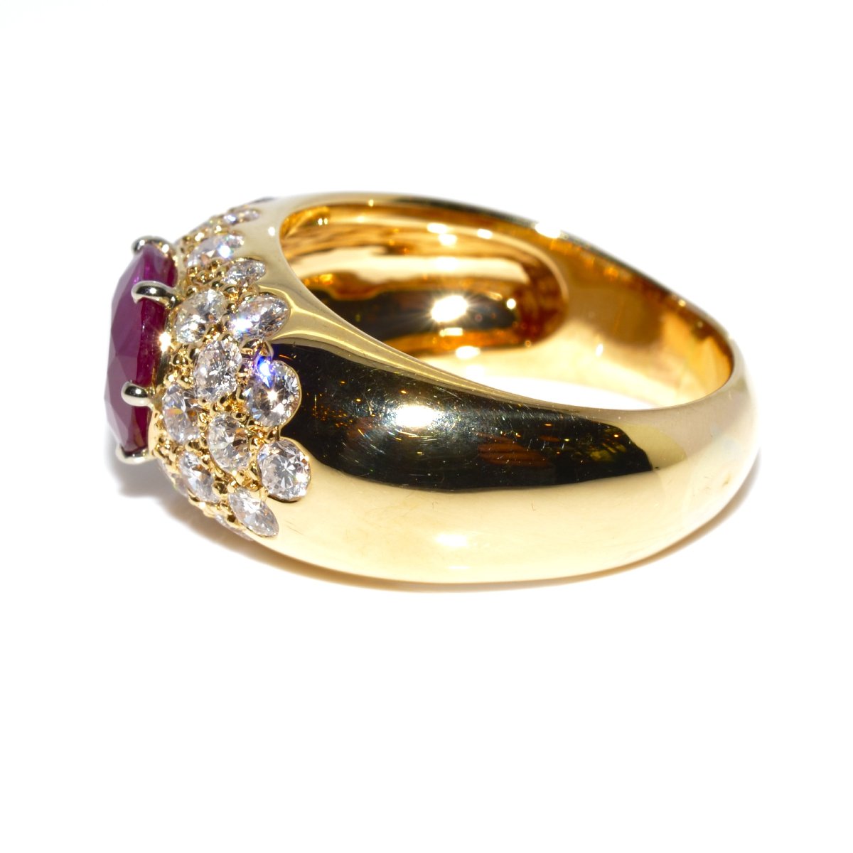Bague jonc rubis et diamants-photo-3