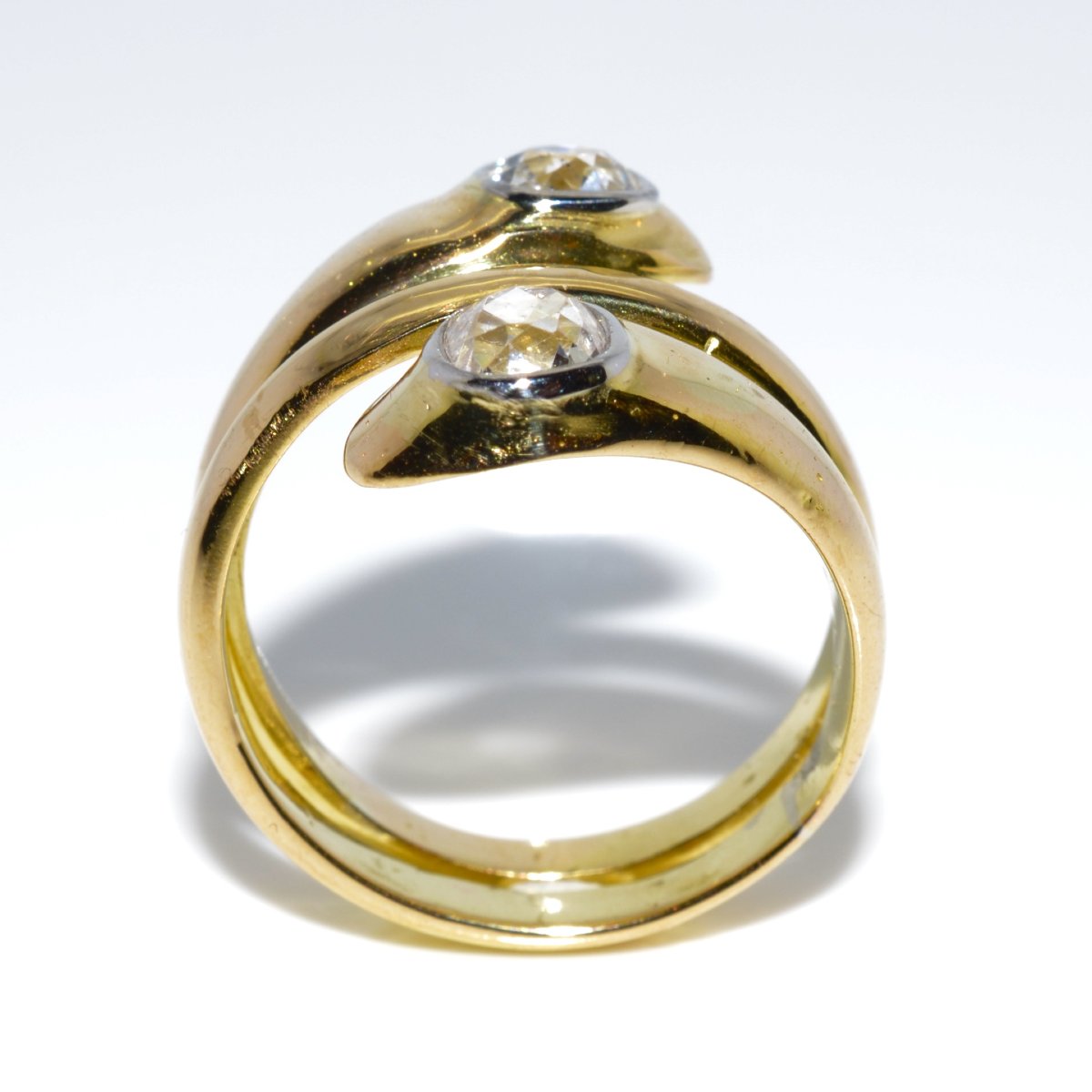 Gold And Diamond Snake Ring-photo-3