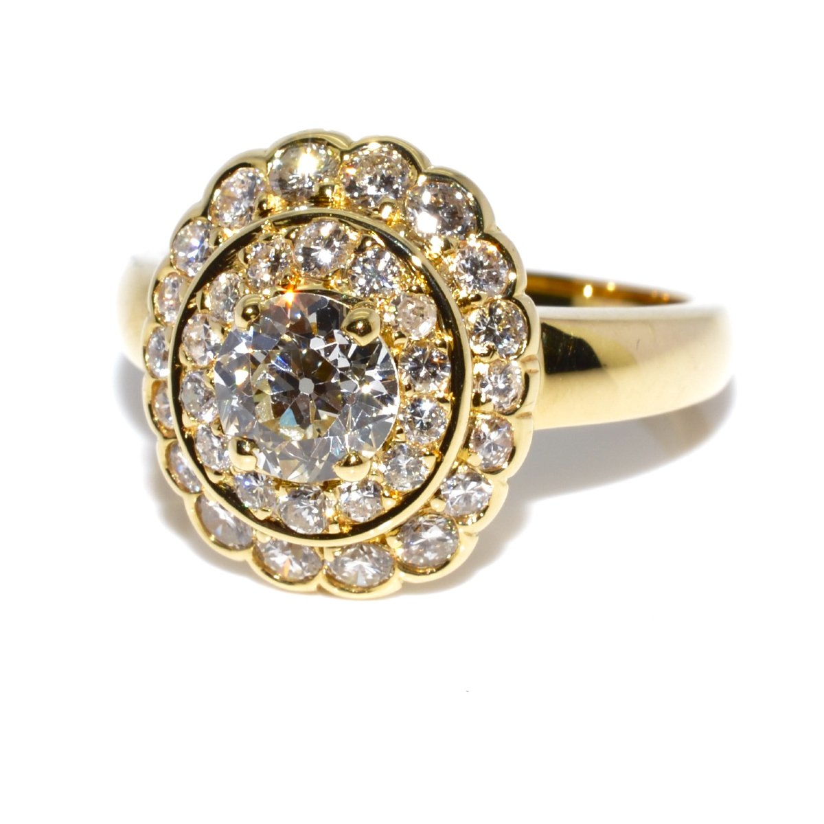 Bague double entourage diamants-photo-2