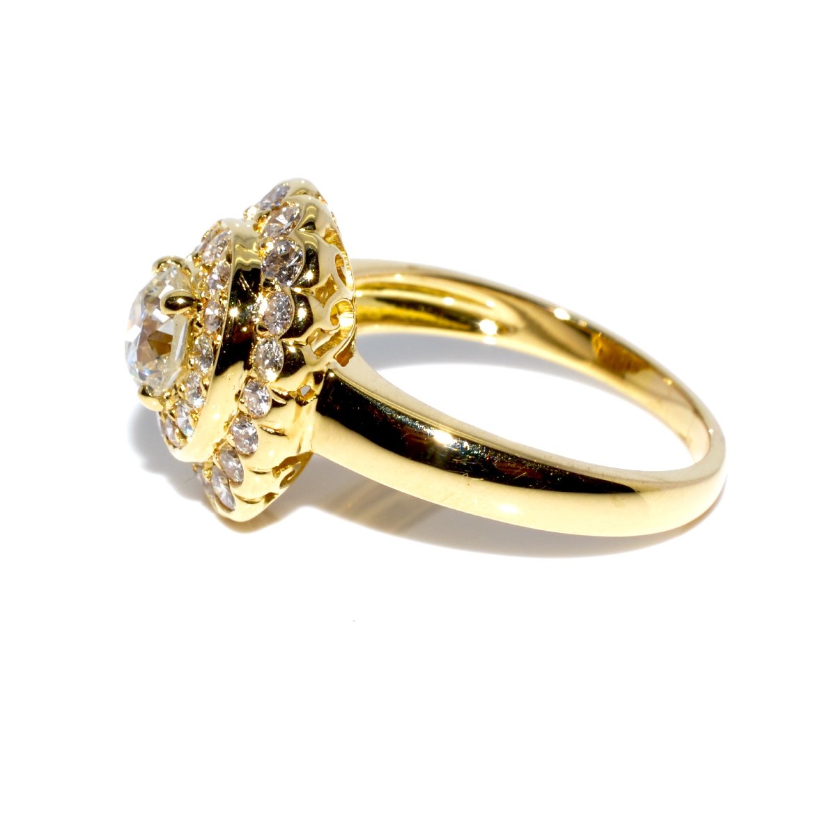 Bague double entourage diamants-photo-3