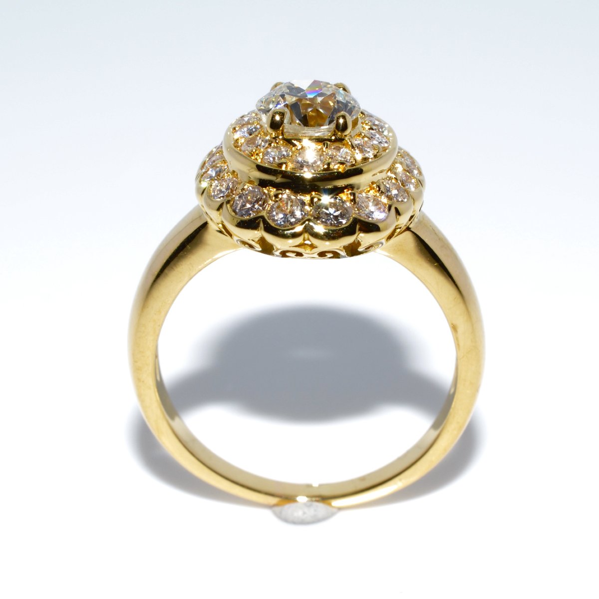 Bague double entourage diamants-photo-4
