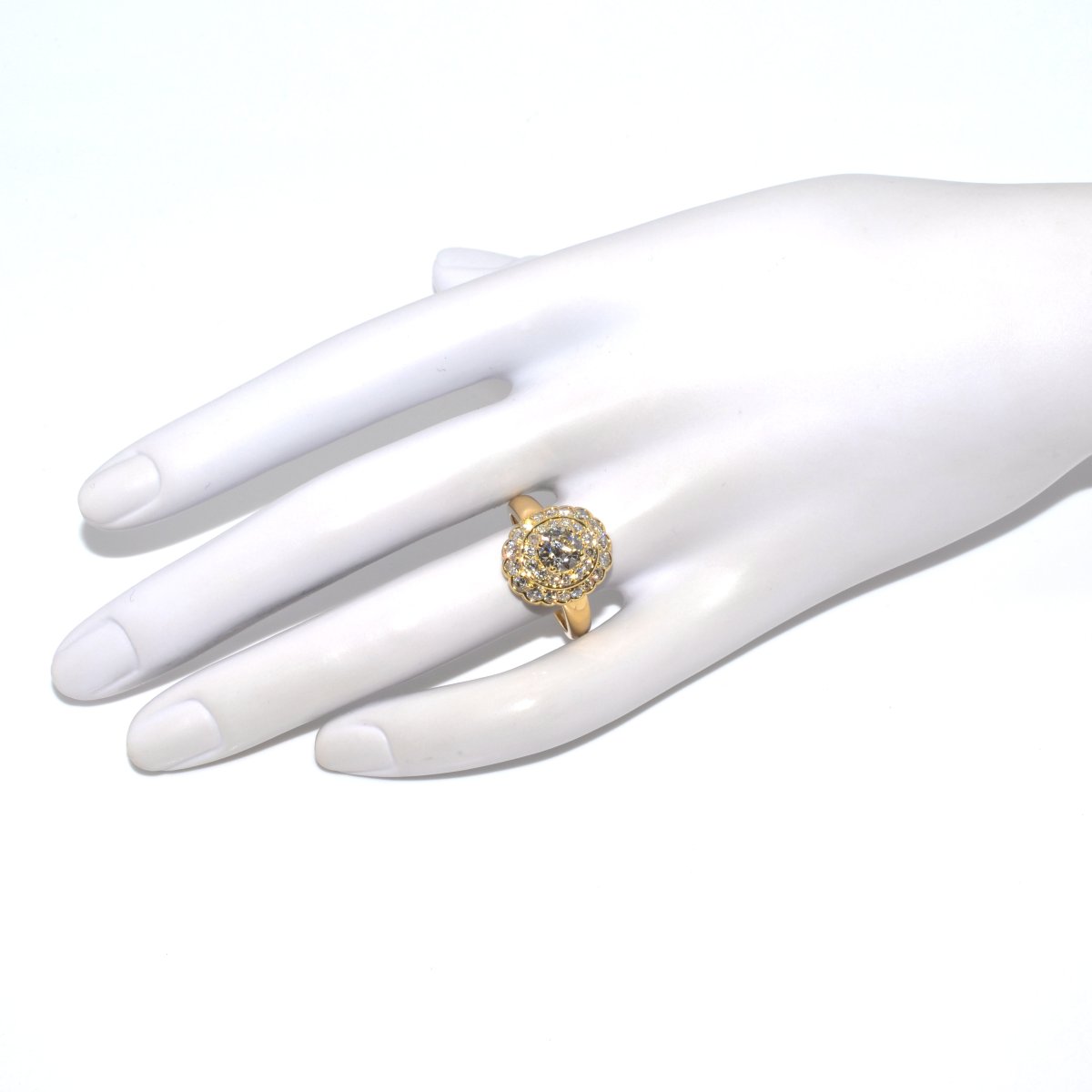 Bague double entourage diamants-photo-2
