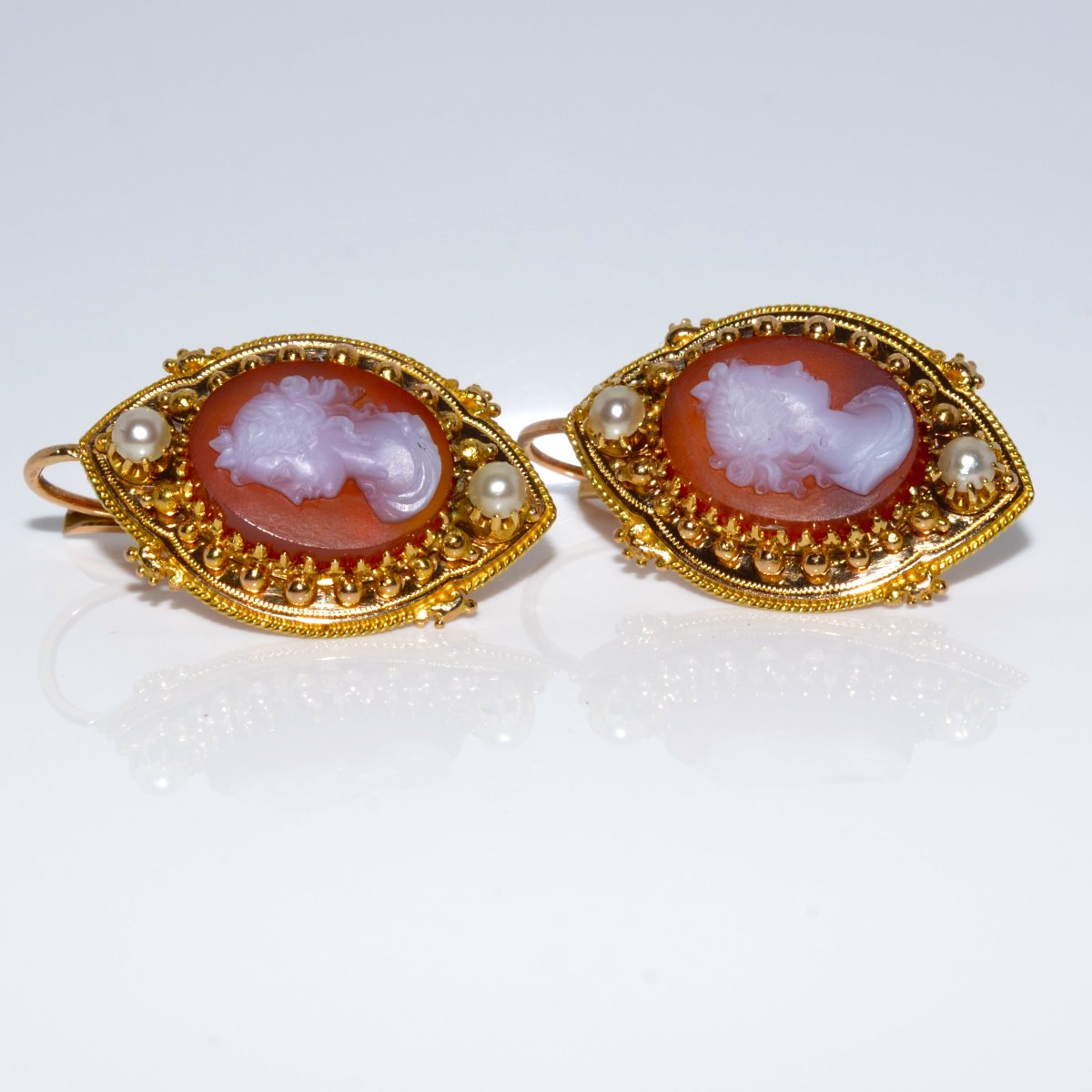 Vintage Cameo Earrings-photo-2