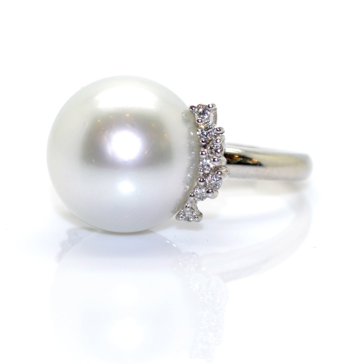 Bague vintage perle et diamants-photo-3