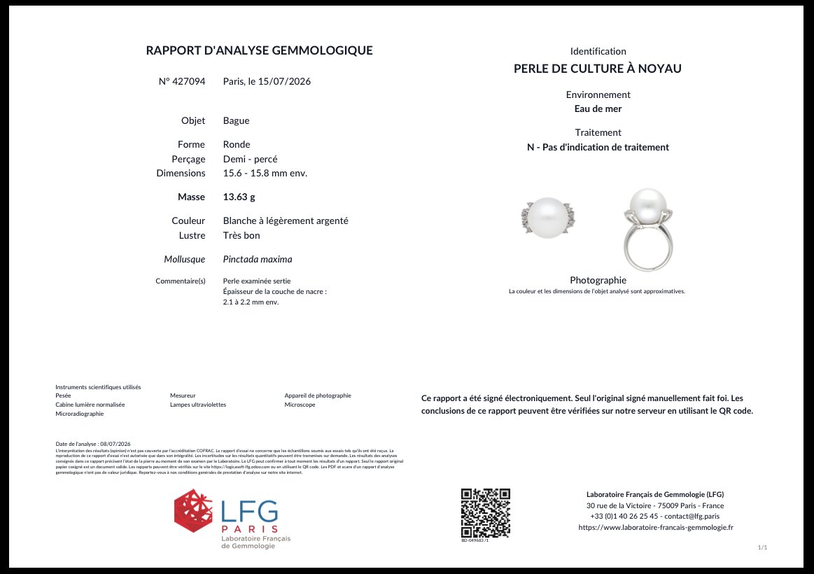 Bague vintage perle et diamants-photo-3